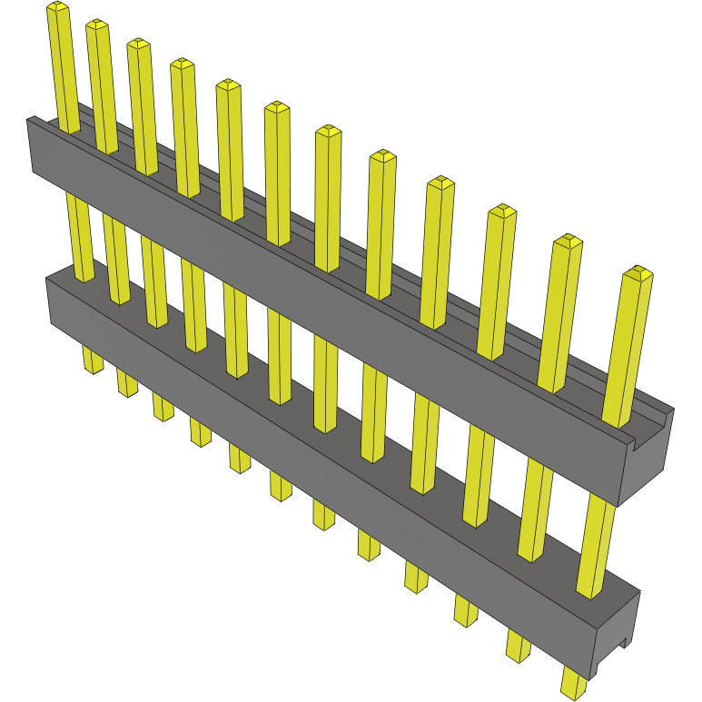 Samtec-DW-12-09-L-S-415 Steckverbinderleisten und Leiterplattenbuchsen Conn Board Stacker HDR 12 POS 2.54mm Solder ST Top Entry Thru-Hole Bulk