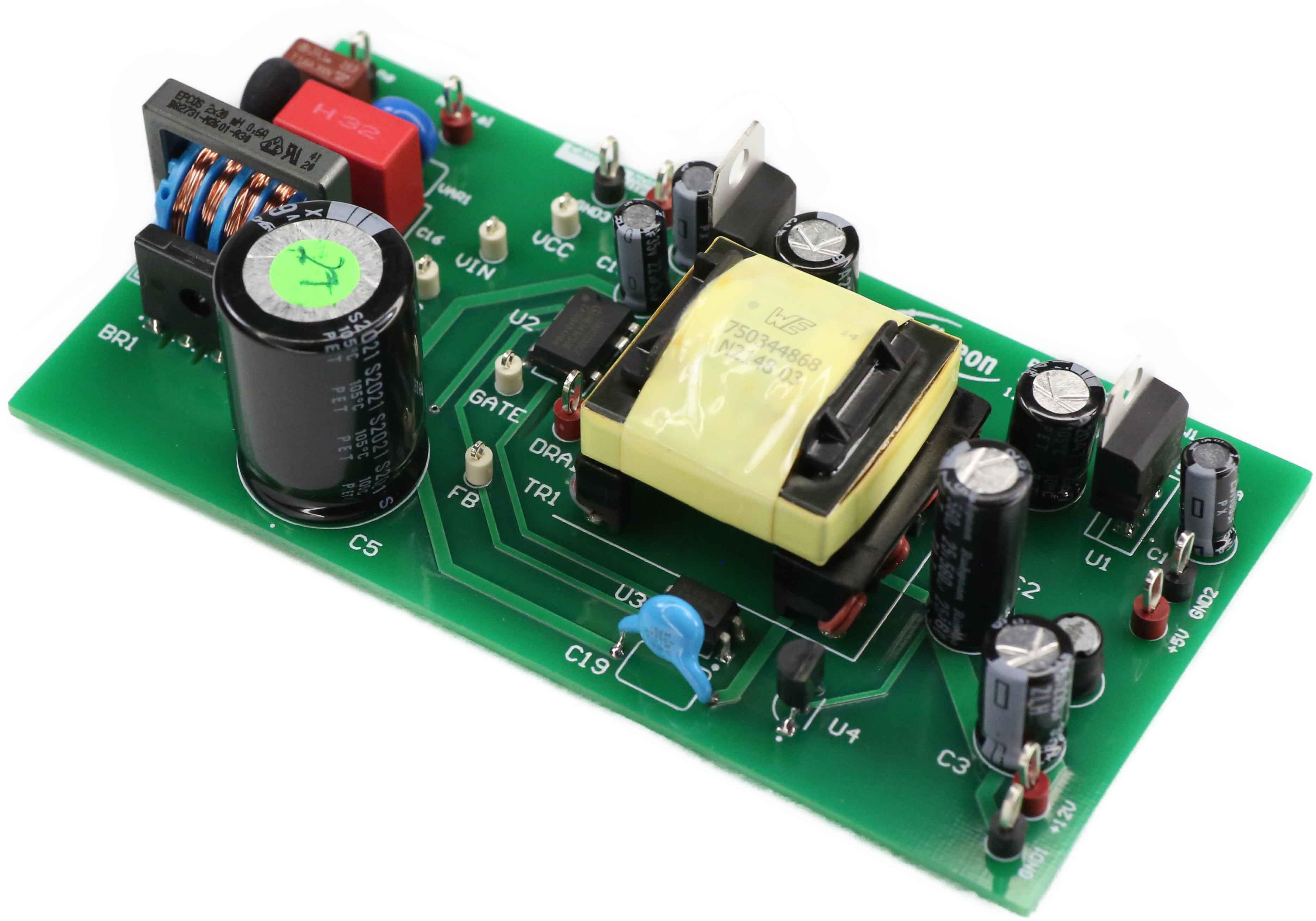 Infineon Technologies AG-REF5AR2280CZ22W1TOBO1 Kit e schede di sviluppo gestione della potenza ICE5AR2280CZ AC to DC Switching Converter 5V/12V/15V Output Reference Design Board