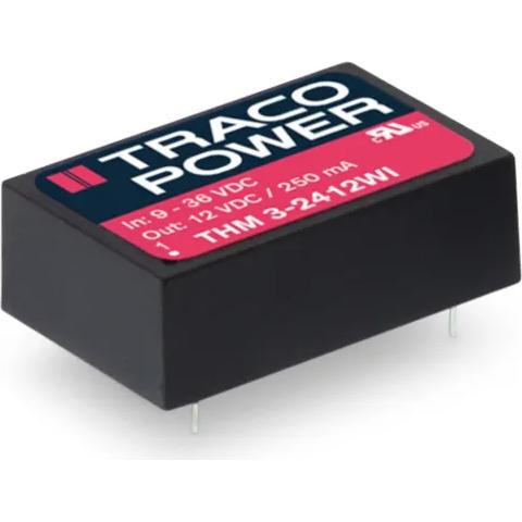 Traco Power-THM 3-2422WI DC to DC Converter and Switching Regulator Module Module DC-DC 12VIN 2-OUT -12V/12V 0.125A/0.125A 3W 6-Pin DIP Module