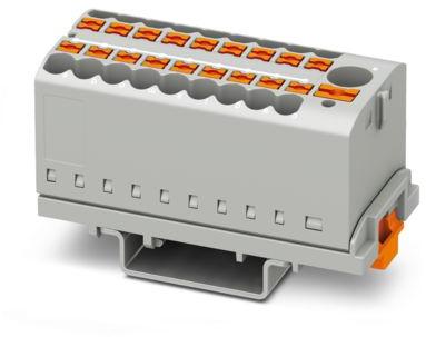 PHOENIX CONTACT-3273110 Steckverbinder, Klemmenblöcke Conn Distribution Terminal Block 19 POS Spring Clamp DIN Rail/Panel Mount 24A