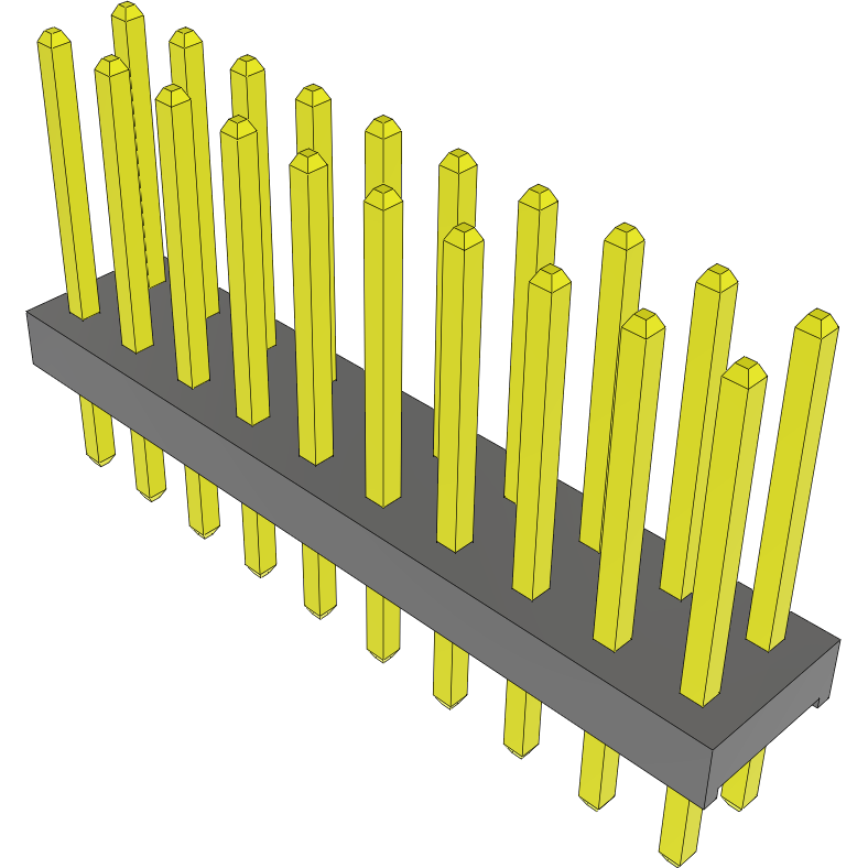 Samtec-MTMM-110-07-G-D-280 Cabezales del conector y receptáculos PCB Conn Unshrouded Header HDR 20 POS 2mm Solder ST Top Entry Thru-Hole Bulk