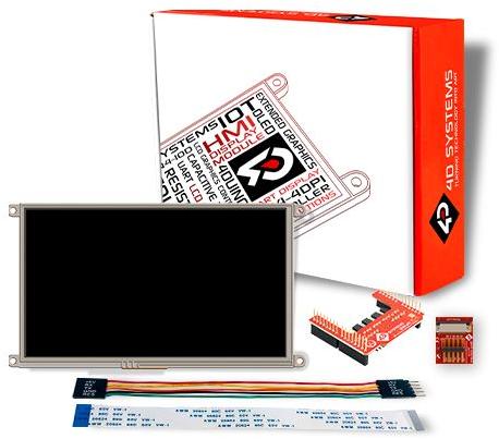 4D Systems-ULCD-90DT-AR Moduli TFT 9in TFT WVGA 800x480Pixels GPIO/I2C/SPI 450cd/m2 LED Backlight -10°C to 60°C Foam