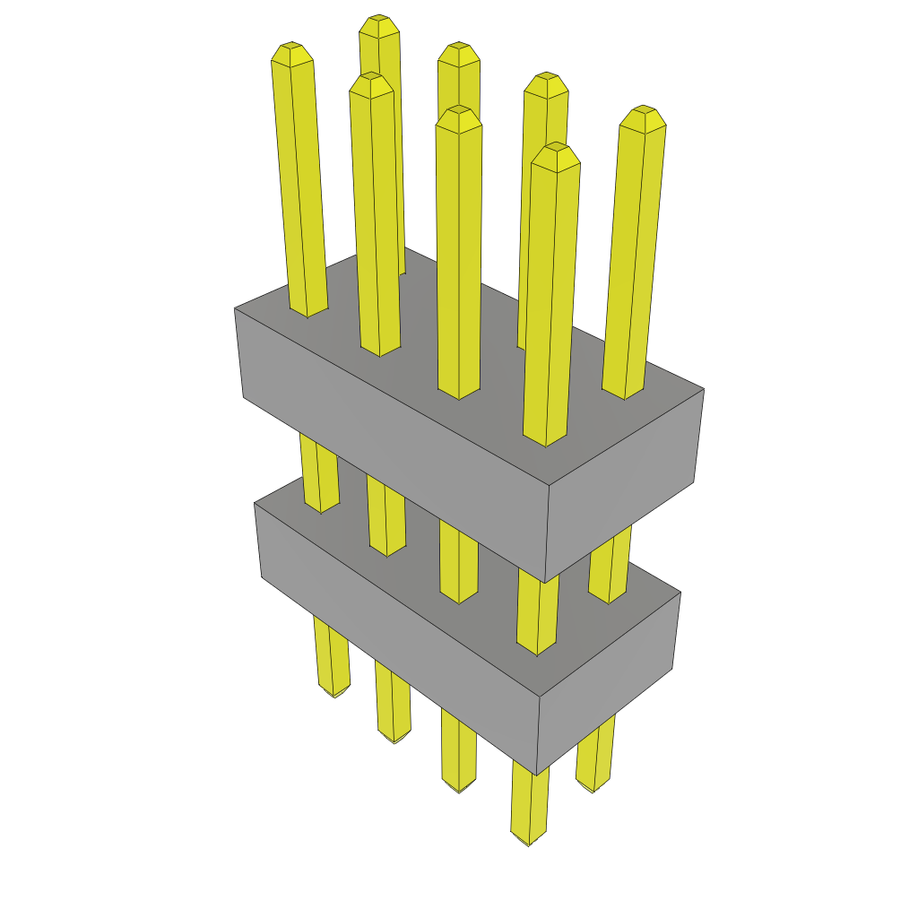 Samtec-TW-04-05-L-D-260-135 Steckverbinderleisten und Leiterplattenbuchsen Conn Board Stacker HDR 8 POS 2mm Solder ST Top Entry Thru-Hole Bulk