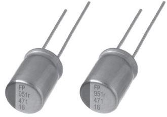 Nichicon-RNE1C471MDN1 Condensateur en polymère d'aluminium Cap Aluminum Polymer 470uF 16VDC 20%( 8 X 11.5mm) Radial 3.5mm 0.01 Ohm 5.4A 2000h 105°C Bulk