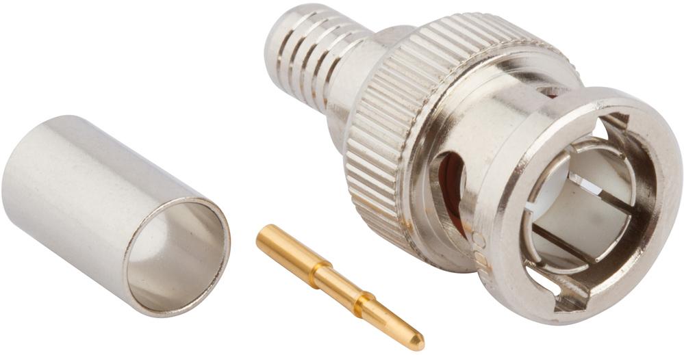 Amphenol RF-031-70008-3000 RF-Steckverbinder Conn BNC PL 0Hz to 4GHz 75Ohm Crimp ST Cable Mount Gold