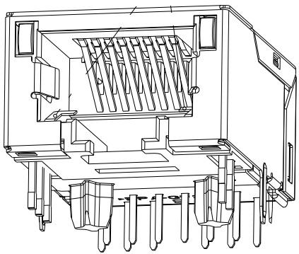 TRP Connector-1368589-4 Telecomunicaciones y teléfono del conector Conn RJ-45 F 8 POS 1.016mm Solder RA Thru-Hole 12 Terminal 1 Port