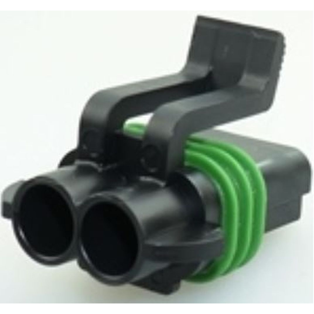 Delphi-15300027 Einzeladersteckverbinder, Gehäuse Conn Housing F 2 POS Crimp ST Cable Mount Black