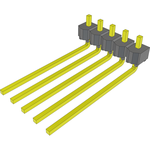 Conn Unshrouded Header HDR 5 POS 2.54mm Solder RA Side Entry Thru-Hole Bulk