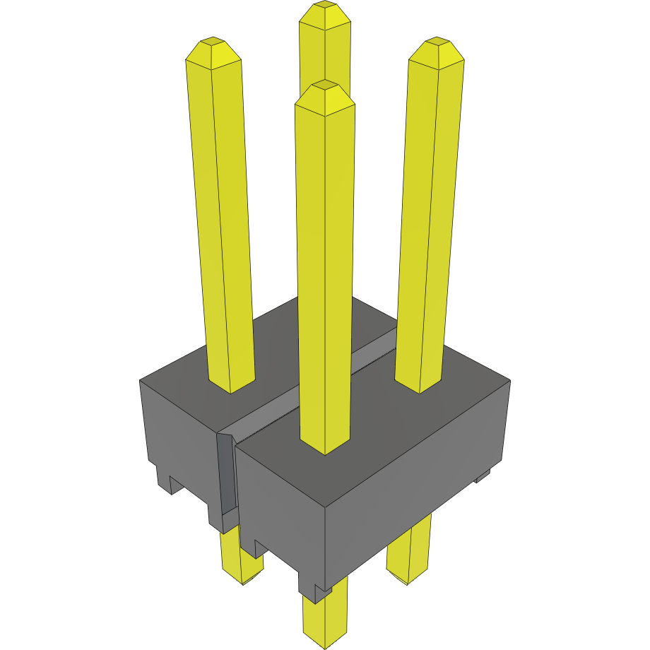 Samtec-TSW-102-24-L-D Piastre connettori e prese PCB Conn Unshrouded Header HDR 4 POS 2.54mm Solder ST Top Entry Thru-Hole Bulk
