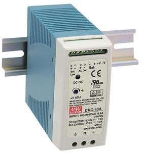 MEAN WELL-DRC-40A AC to DC Power Supplies AC/DC Power Supply Dual-OUT 13.8V/13.8V 1.9A/1A 40.02W 11-Pin