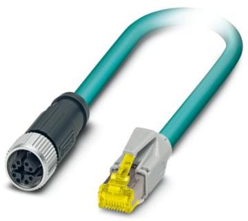 PHOENIX CONTACT-1080733 Assemblaggio cavo Altro Cable Assembly Data Cable Preassembled 1m 26AWG M12 Circular to RJ-45 8 to 8 POS M-SKT Crimp-Crimp