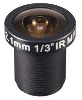 Basler AG-2000036060 Optische Linsen Evetar S-mount lens, fixed focal length of 2.1 mm, F1.8. Without IR-cut filter. This is a 1/3 inch lens for monochrome cameras. Lock ring included