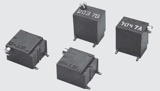 NIDEC Copal Electronics-ST-5ETW 2K OHM(202) Widerstandstrimmern, Potenziometern und Regelwiderstande Res Cermet Trimmer 2K Ohm 10% 0.25W(1/4W) 11(Elec)/14(Mech)Turns 1.6mm (6 X 6.3 X 7.75mm) Gull Wing SMD T/R