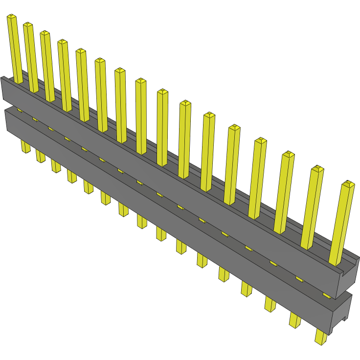 Samtec-DW-16-15-G-S-250 Steckverbinderleisten und Leiterplattenbuchsen Conn Board Stacker HDR 16 POS 2.54mm Solder ST Top Entry Thru-Hole Bulk