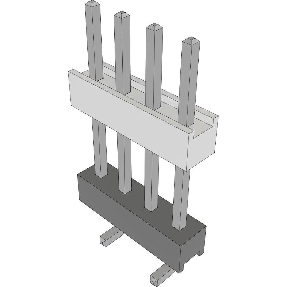 Samtec-HW-04-09-T-S-484-SM Steckverbinderleisten und Leiterplattenbuchsen Conn Board Stacker HDR 4 POS 2.54mm Solder ST Top Entry SMD Layer