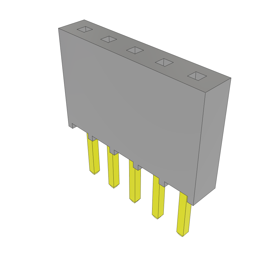Samtec-SSQ-105-02-S-S Steckverbinderleisten und Leiterplattenbuchsen Conn Socket Strip SKT 5 POS 2.54mm Solder ST Top Entry Thru-Hole Bulk
