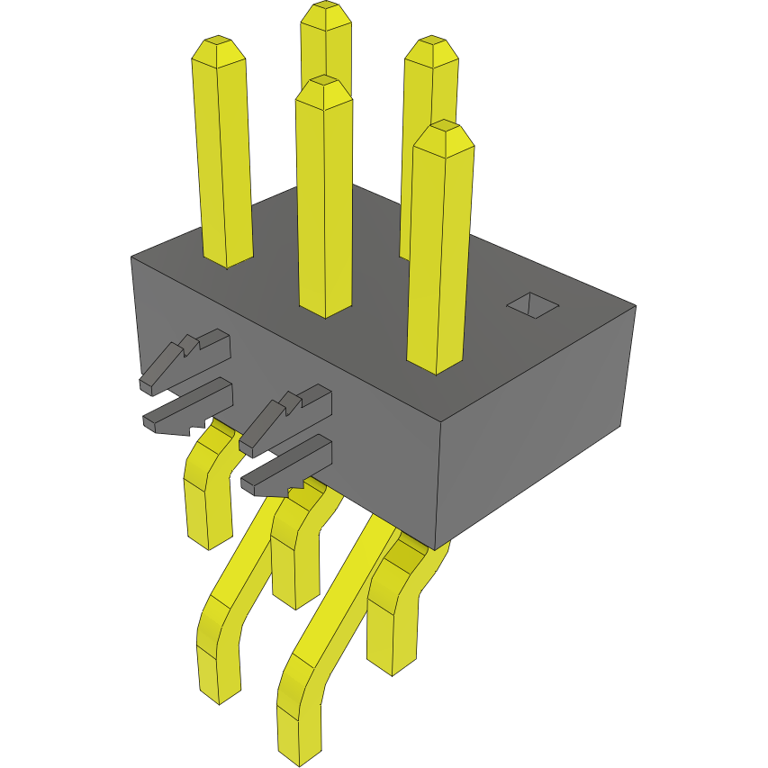 Samtec-MMT-103-01-S-DH-LC-006 Piastre connettori e prese PCB Conn Unshrouded Header HDR 6 POS 2mm Solder RA Side Entry SMD T/R