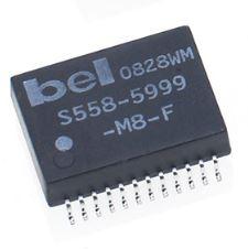 Bel Magnetic Solutions-S558-10GB-15 Telecom Transformers Telecom Transformer 4(1CT:1CT) 24 Terminal Gull Wing SMD