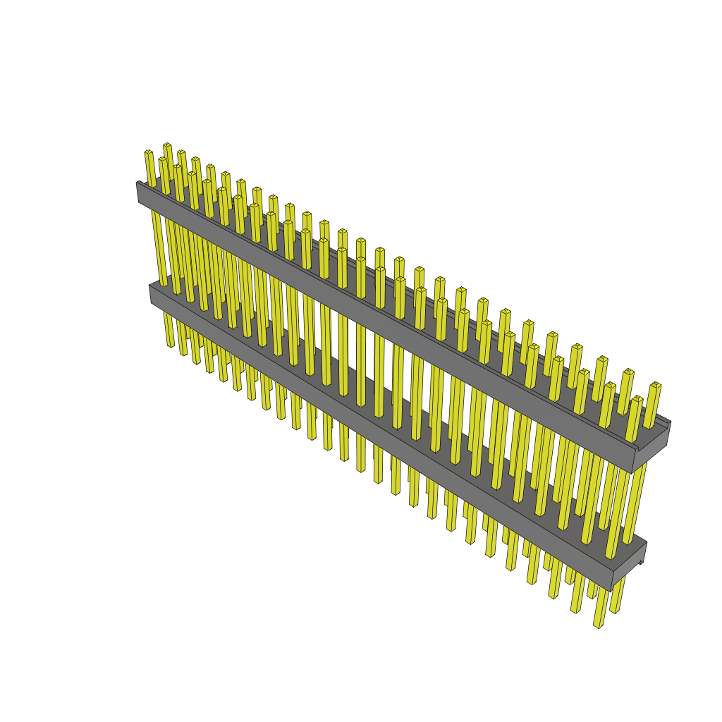 Samtec-ZW-26-12-T-D-630-250 Connector Headers and PCB Receptacles Conn Board Stacker HDR 52 POS 2.54mm Solder ST Top Entry Thru-Hole Bulk