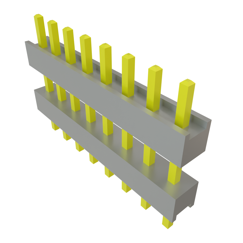Samtec-DW-08-08-T-S-315 Connector Headers and PCB Receptacles Conn Board Stacker HDR 8 POS 2.54mm Solder ST Top Entry Thru-Hole Bulk