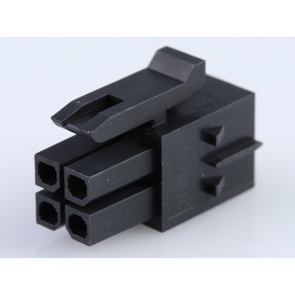 Molex-2064610400 Einzeladersteckverbinder, Gehäuse Conn Housing RCP 4 POS 3mm Crimp ST Cable Mount Black Bag