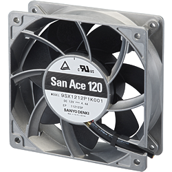 SANYO DENKI-9SX1212P1K001 Gebläse und Lüfter DC Fan Axial Ball Bearing 12V 10.8V to 13.2V 257.7CFM 66dB 120 X 120 X 38mm Sensor
