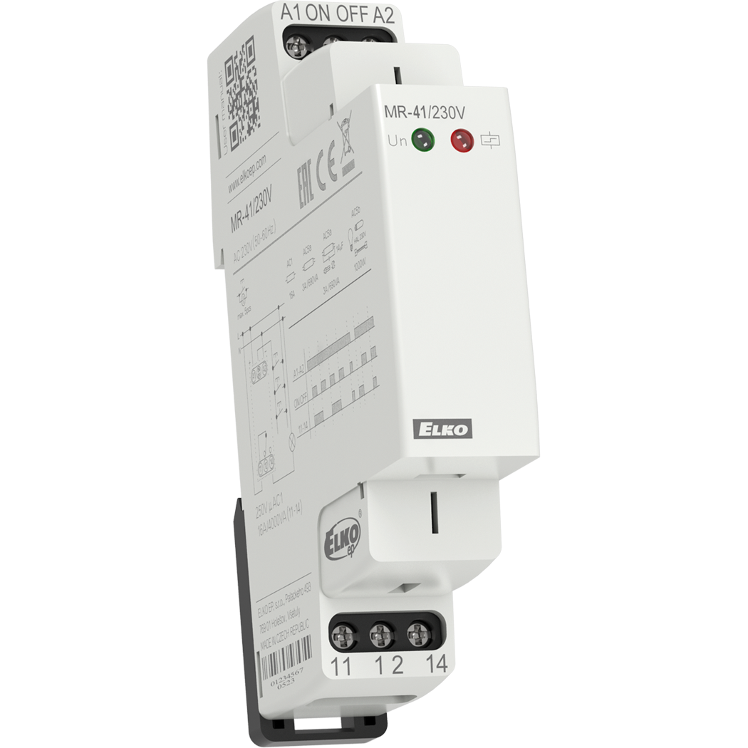 ELKO EP North America-MR-41/UNI Sonstige Relais Electromechanical Relay 12/240VDC 12/240VAC 16A SPDT(17.6x64x90)mm DIN Rail Memory Relay
