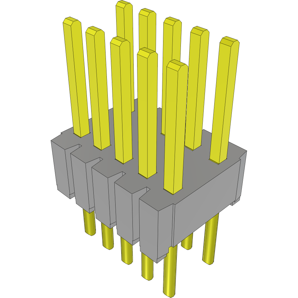 Samtec-HTMS-105-51-G-D Steckverbinderleisten und Leiterplattenbuchsen Conn Unshrouded Header HDR 10 POS 1.27mm Solder ST Top Entry Thru-Hole Layer