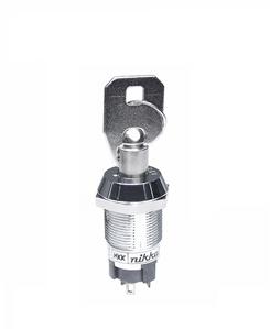 NKK Switches-CKL13ETW01 Switch KeyLock Switch Key Lock ON OFF ON SPDT 45° Tubular Key 3A 250VAC Solder Lug 30000Cycles Panel Mount