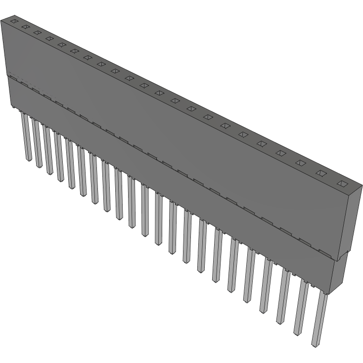 Samtec-ESQ-122-24-T-S Piastre connettori e prese PCB Conn Elevated Socket SKT 22 POS 2.54mm Solder ST Top Entry Thru-Hole Tube