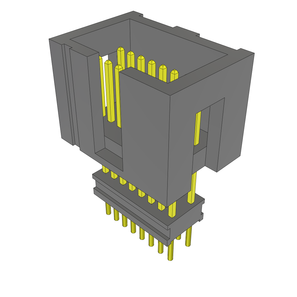 Samtec-ZML-108-03-L-D Steckverbinderleisten und Leiterplattenbuchsen Conn Elevated Shrouded Header HDR 16 POS 1.27mm Solder ST Thru-Hole Bulk