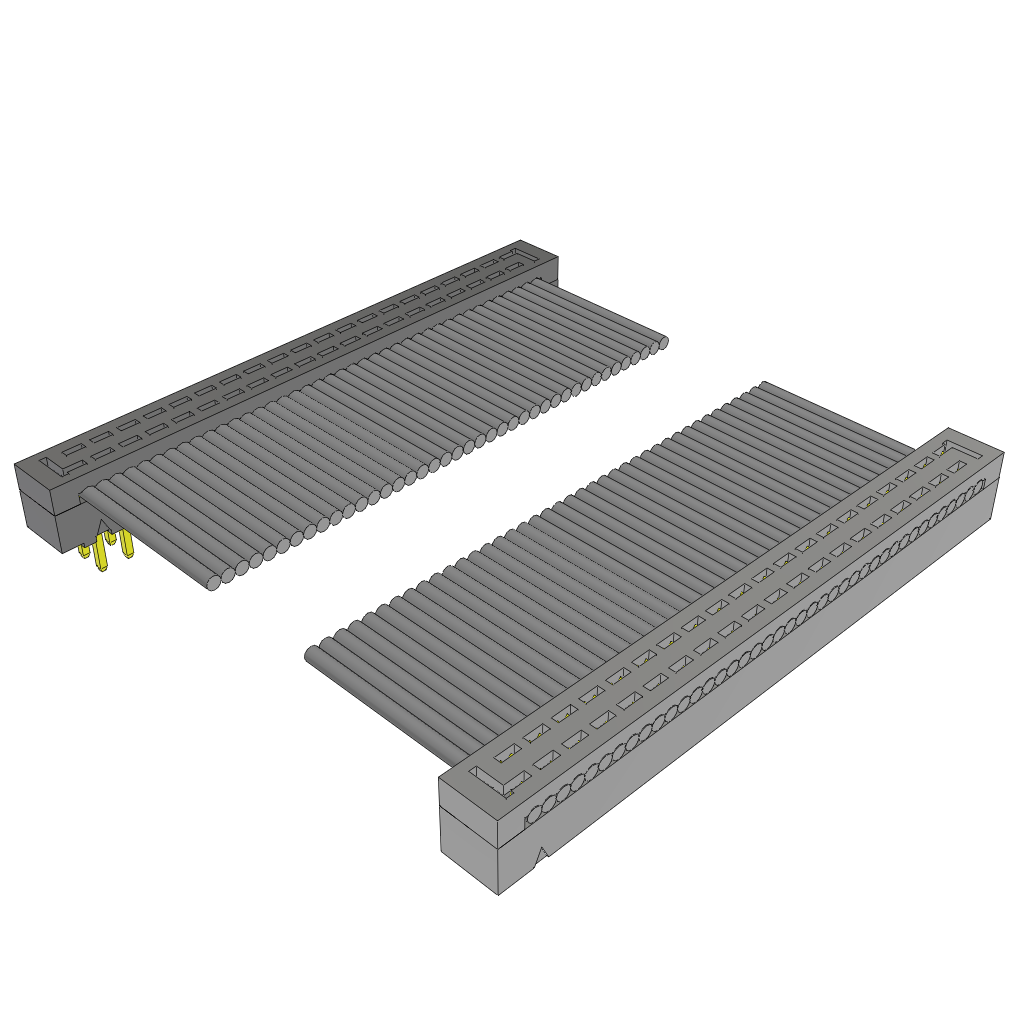 Samtec-TCMD-20-T-10.00-01-F Flachband Kabelbaugruppen Cable Assembly 0.254m 28AWG 1mm 40 to 40 POS IDC Connector to IDC Connector F-M TIGER EYE™ Clamshell