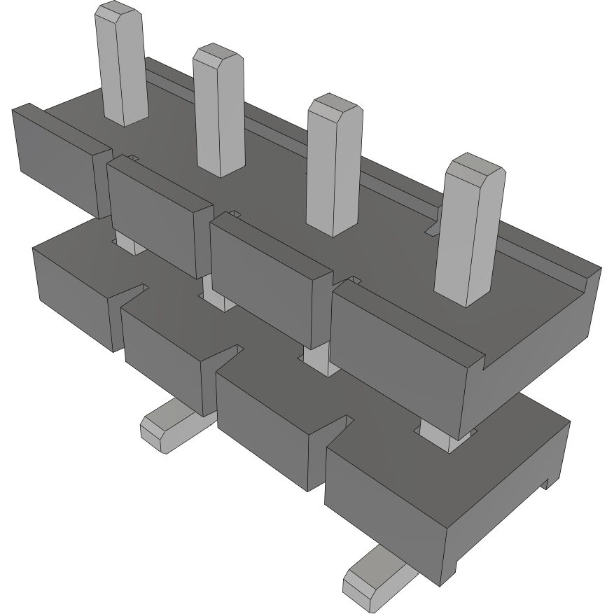 Samtec-HPW-04-04-T-S-435-145-VS Embases de raccordement et réceptacles PCB Conn Board Stacker HDR 4 POS 5.08mm Solder ST Top Entry SMD Tube