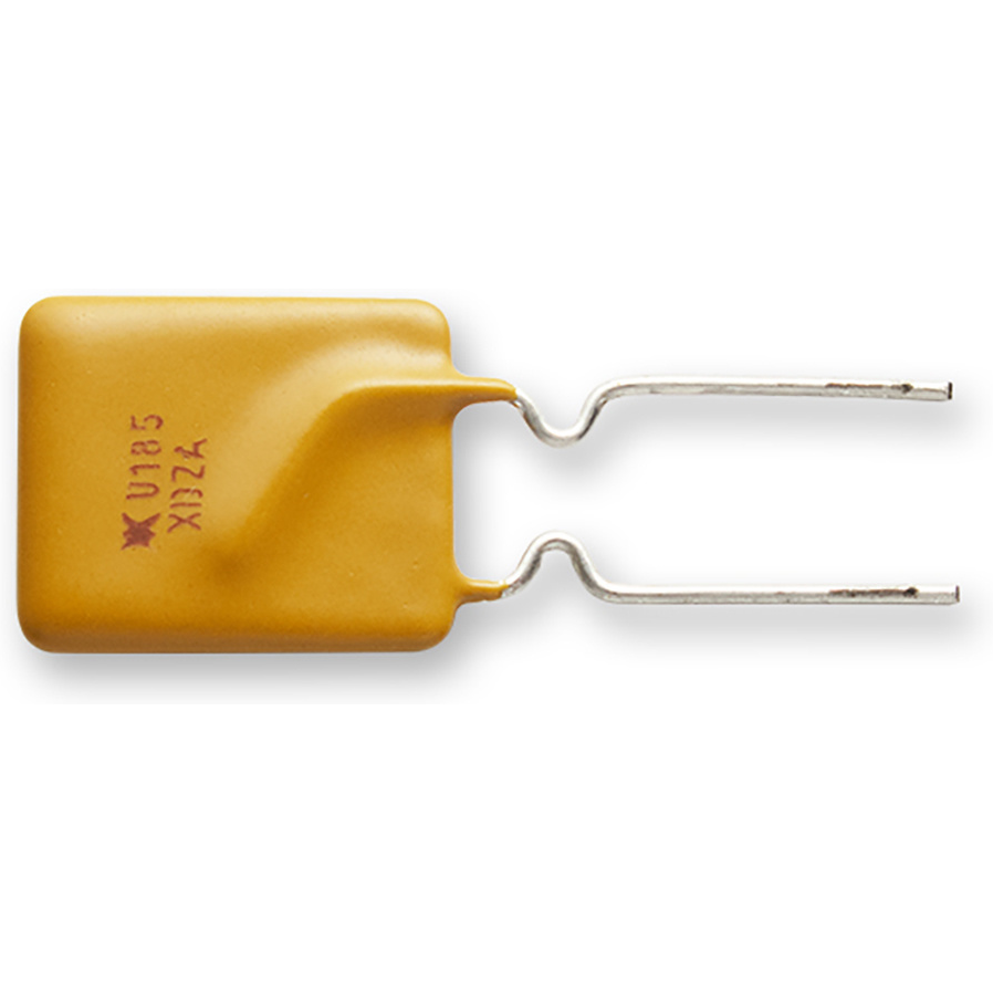 Littelfuse-RUEF185 Fusible reprogramable PTC PTC Resettable Fuse 1.85A(hold) 3.7A(trip) 30V 100A 1W 8.7s 0.03Ohm Radial 10.2 X 3 X 15.7mm Bag