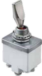 Apem Components-3549-001GA12 Interruptor de palanca Switch Toggle ON OFF ON DPDT Round Lever Screw 15A 250VAC 28VDC 372.85VA Panel Mount with Threads