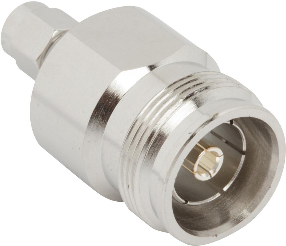Amphenol RF-AD-4310JSMAP-1 Connector RF Conn 4.3/10-SMA Adapter 0Hz to 6GHz 50Ohm ST F/M Silver