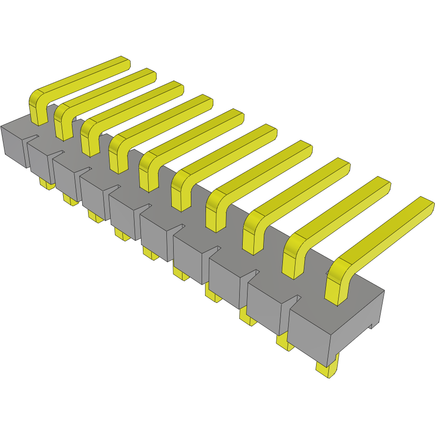 Samtec-HFWJ-10-02-T-S-RA Steckverbinderleisten und Leiterplattenbuchsen Conn Unshrouded Header HDR 10 POS 3.96mm Solder RA Side Entry Thru-Hole Bulk