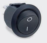 Bulgin Components PLC-R13244AAAA Wippschalter Switch Rocker ON OFF DPST Quick Connect Round Rocker 16A 250VAC 28VDC Bulk