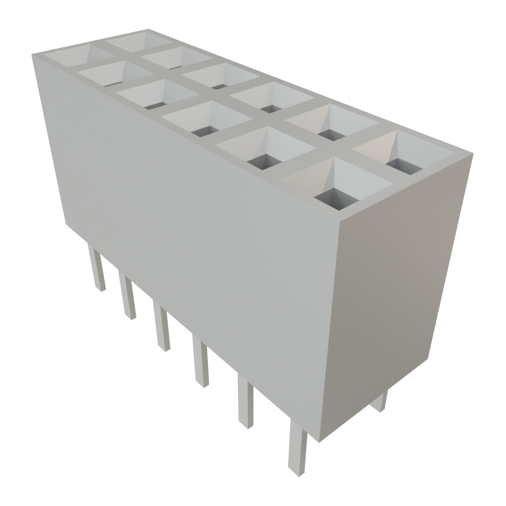Samtec-BCS-106-F-D-DE Steckverbinderleisten und Leiterplattenbuchsen Conn Socket Strip SKT 12 POS 2.54mm Solder ST Top Entry Thru-Hole TIGER CLAW™ Tube