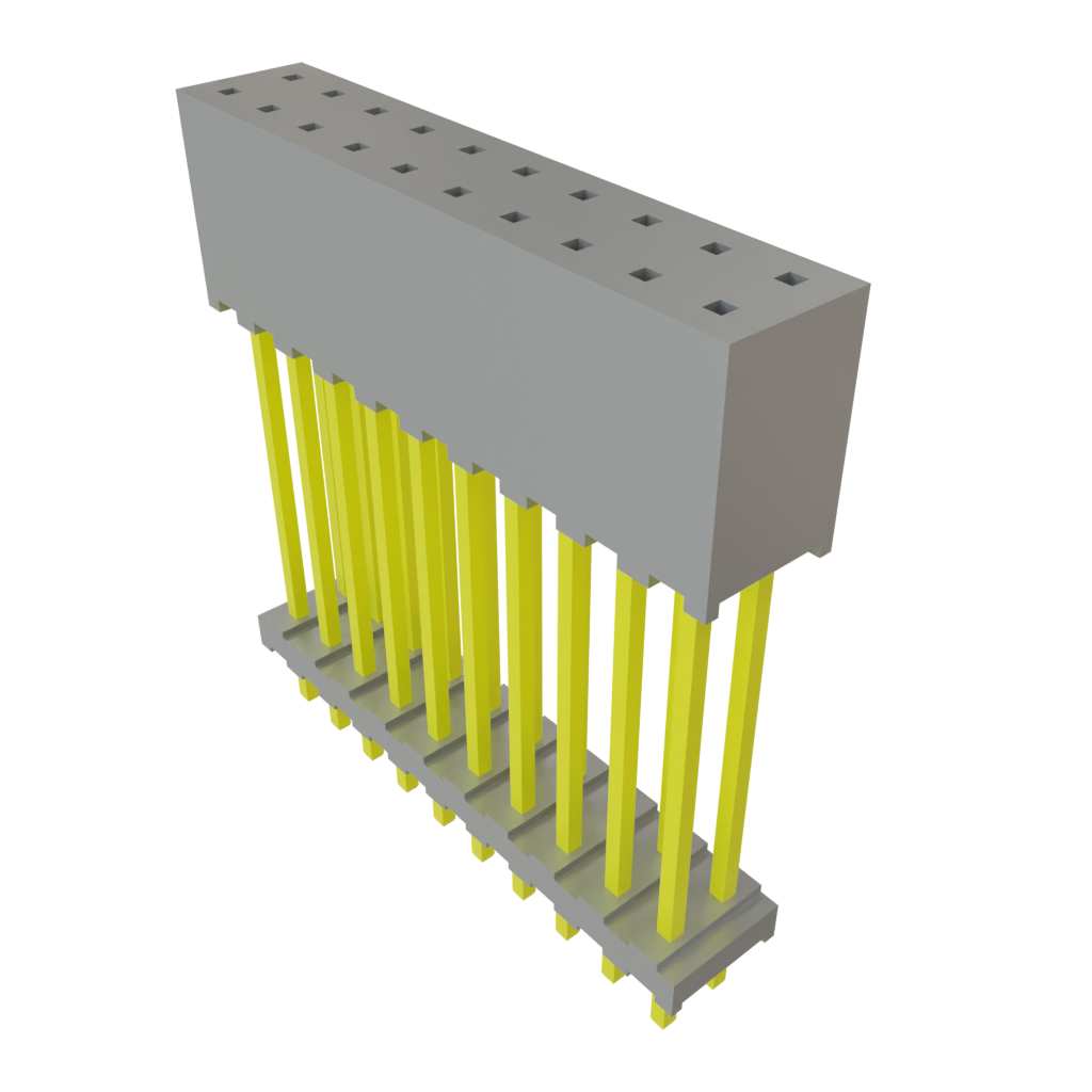 Samtec-ESQT-110-02-G-D-760 Steckverbinderleisten und Leiterplattenbuchsen Conn Elevated Socket SKT 20 POS 2mm Solder ST Top Entry Thru-Hole Layer