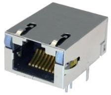 Bel Fuse-2250937-1 Steckverbinder, Telefon und Telekommunikation Conn RJ-45 RCP 8 POS 1.02mm Solder RA Thru-Hole 16 Terminal 1 Port