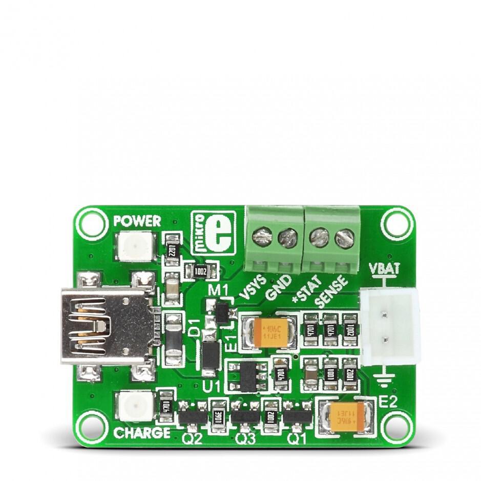 MikroElektronika-MIKROE-1198 Cartes et kits de développement de gestion de la puissance MCP73832 Battery Management Add-On Board