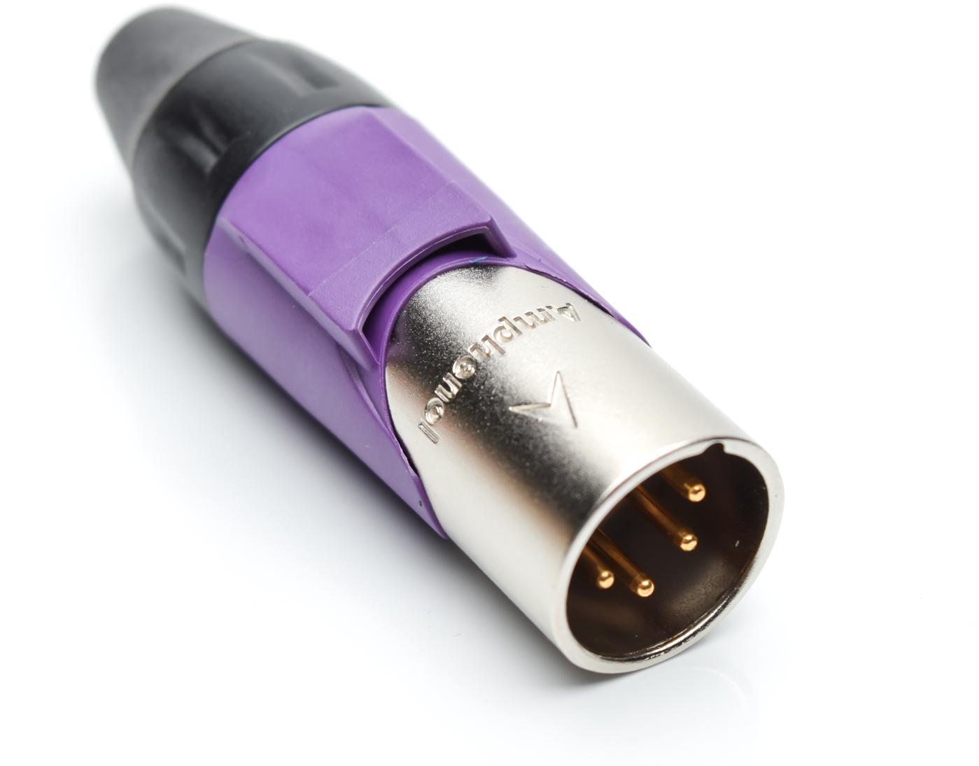 Amphenol-AX4M7M-AU Connector Audio and Video Conn XLR Connector M 4 POS Solder Cup ST Cable Mount 4 Terminal 1 Port Box