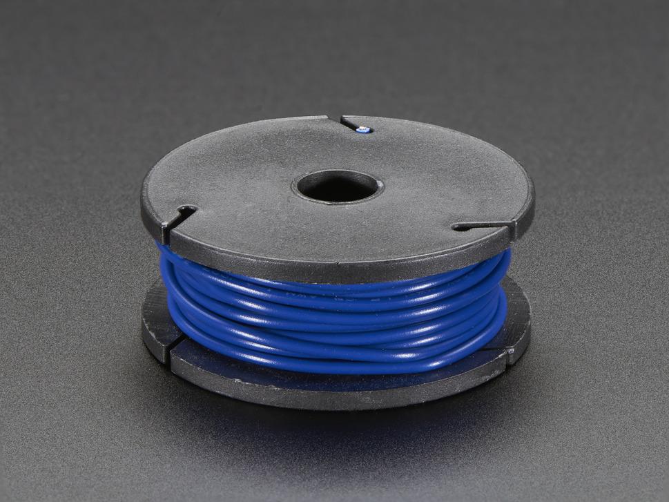 Adafruit Industries-2989 Cable Single Conductor Solid Core Wire Spool 25ft 22AWG Blue
