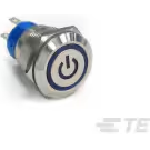 TE Connectivity-AV1920P712Q04 Druckknopfschalter Switch Push Button OFF (ON) DPDT Flush Round Button 3A 250VAC 36VDC Momentary Panel Mount Solder Lug