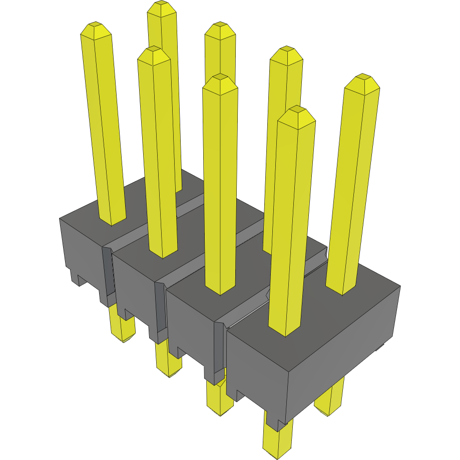 Samtec-TSW-104-24-F-D-LL Steckverbinderleisten und Leiterplattenbuchsen Conn Unshrouded Header HDR 8 POS 2.54mm Solder ST Top Entry Thru-Hole Bulk