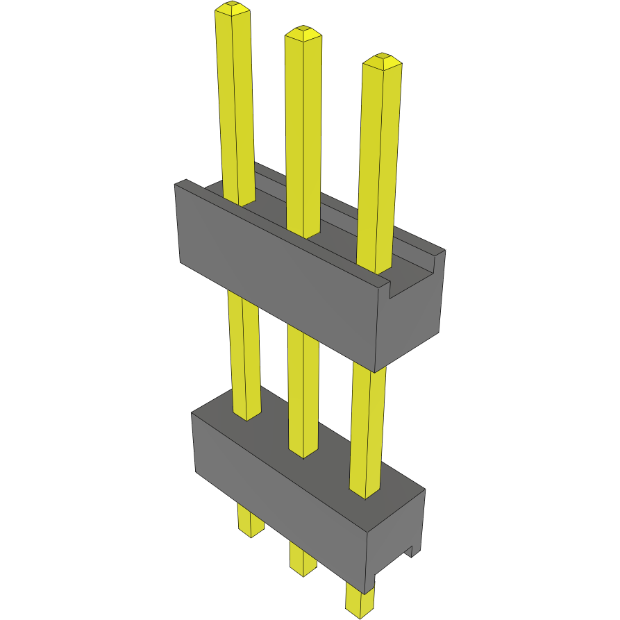 Samtec-DW-03-09-T-S-420 Piastre connettori e prese PCB Conn Board Stacker HDR 3 POS 2.54mm Solder ST Top Entry Thru-Hole Bulk