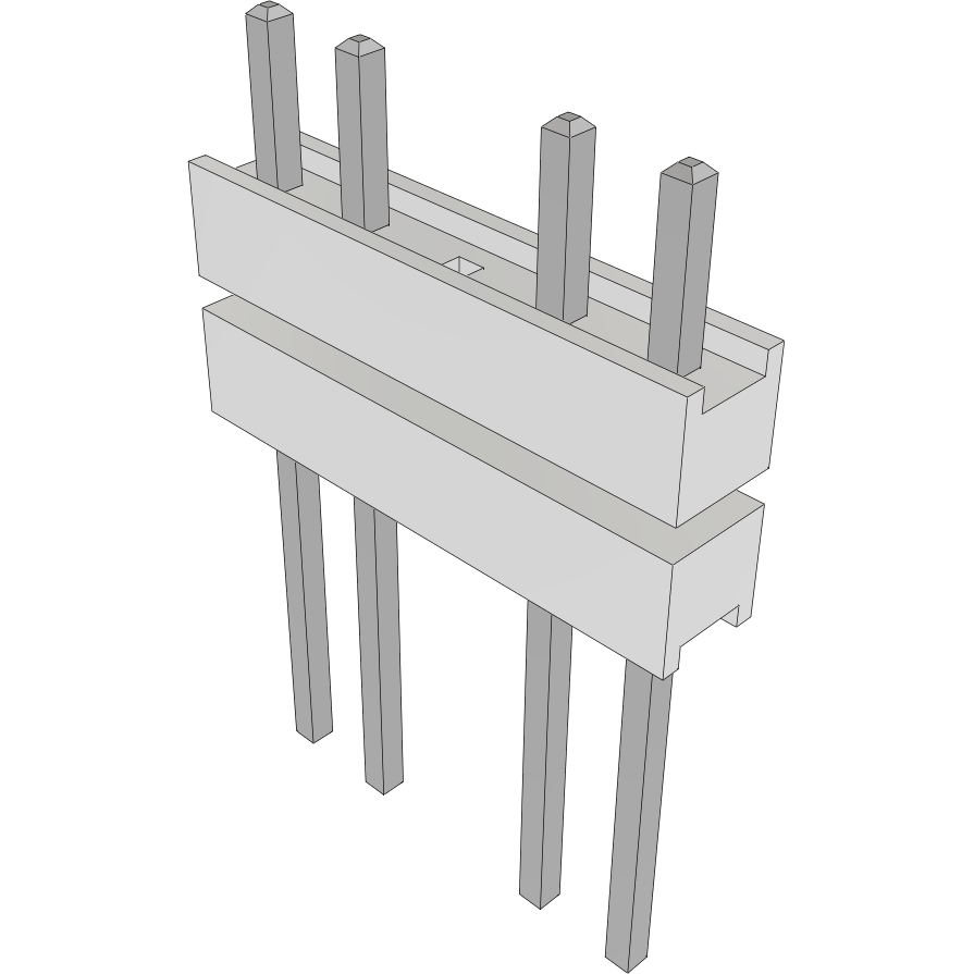 Samtec-HW-05-09-TM-S-230-375-003 Connector Headers and PCB Receptacles Conn Board Stacker HDR 5 POS 2.54mm Solder ST Top Entry Thru-Hole Bulk