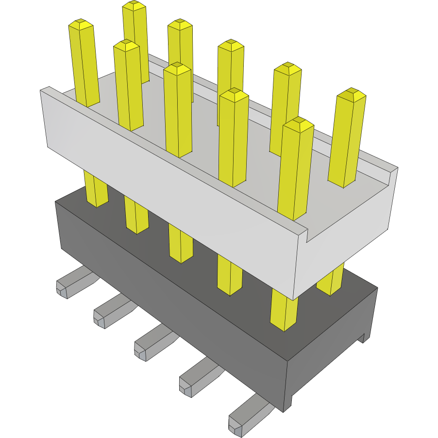 Samtec-HW-05-08-S-D-355-SM Steckverbinderleisten und Leiterplattenbuchsen Conn Board Stacker HDR 10 POS 2.54mm Solder ST Top Entry SMD Tube