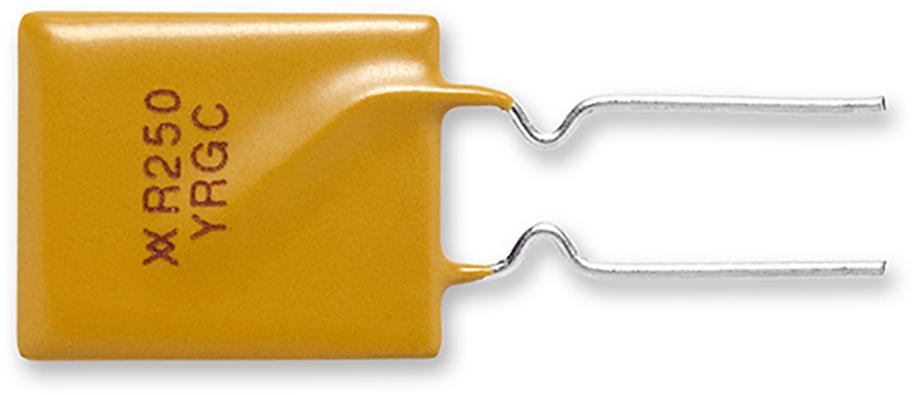 Littelfuse-RF3399-000 PTC, rückstellbare Sicherung PTC Resettable Fuse 2.5A(hold) 5A(trip) 16VDC 40A 1.2W 40s 0.02Ohm Radial 11.4 X 3 X 18.3mm T/R